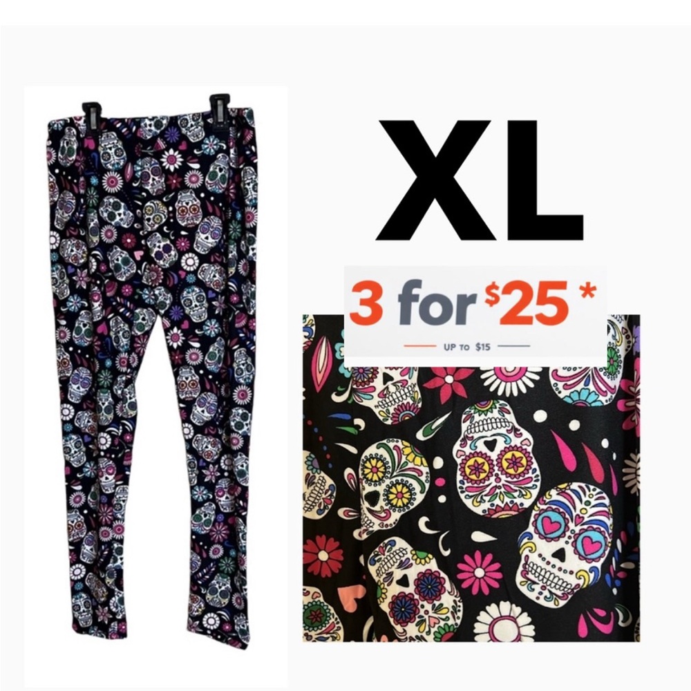 sugar skull punk leggings for day of the dead